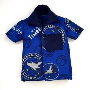 Handcrafted basketball themed doll shirt